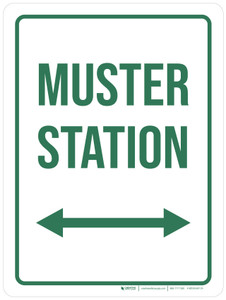 Muster Station (Double Arrow) Portrait - Wall Sign