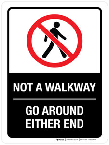 Not A Walkway Go Around Either End Portrait - Wall Sign