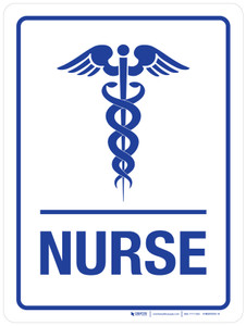 Nurse Blue with Icon Portrait - Wall Sign