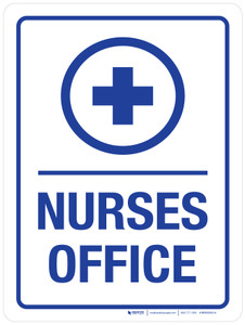 Nurses Office Blue with Icon Portrait - Wall Sign