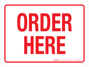 Order Here Red Landscape - Wall Sign
