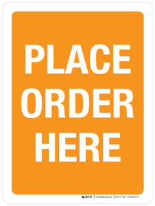 Place Order Here Orange Portrait - Wall Sign