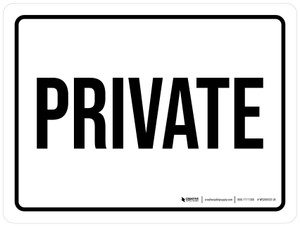 Private White Landscape - Wall Sign