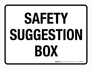 Safety Suggestion Box White Landscape - Wall Sign