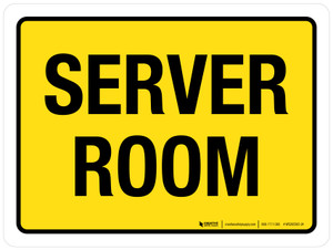 Server Room Yellow Landscape - Wall Sign