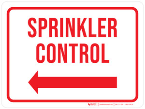 Sprinkler Control (Arrow Left) Landscape - Wall Sign