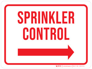Sprinkler Control (Arrow Right) Landscape - Wall Sign