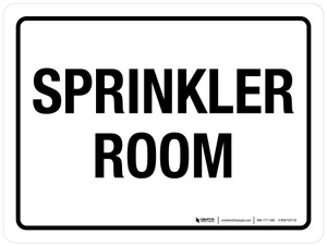 Sprinkler Room White Landscape - Wall Sign