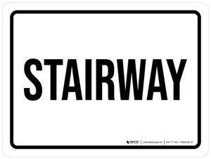 Stairway White Landscape - Wall Sign