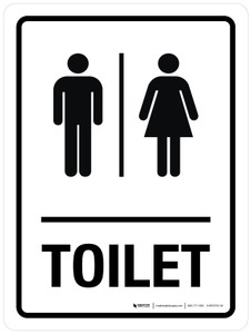 Toilet with Icons Portrait - Wall Sign
