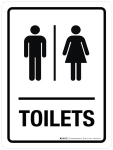 Toilets (Gender Icons) Portrait - Wall Sign
