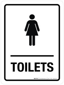 Toilets (Women Icon) Portrait - Wall Sign