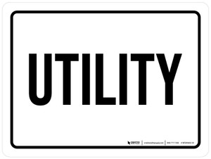 Utility White Landscape - Wall Sign