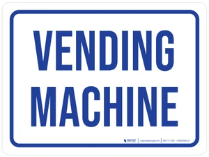 Vending Machine Blue Landscape - Wall Sign