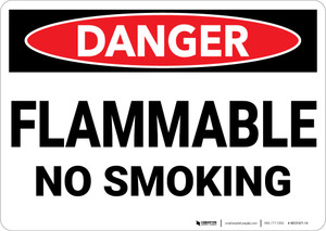 Danger: Flammable No Smoking - Wall Sign