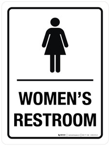Women's with Icon Restroom Portrait - Wall Sign