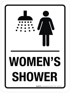 Women's Shower with Icon Portrait - Wall Sign