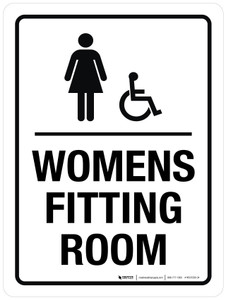 Womens Fitting Room (With Wheelchair Icon) Portrait - Wall Sign