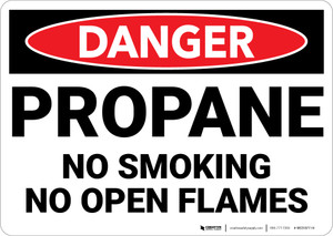 Danger: Gas Propane Smoking Open Flame - Wall Sign