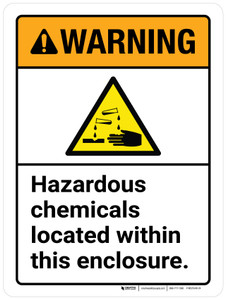 Warning: Hazardous Chemicals Located Within This Enclosure Portrait - Wall Sign