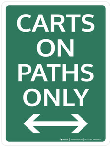 Carts on Path Only (with Arrows) Portrait - Wall Sign