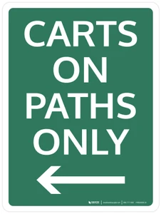 Carts on Path Only (with Left Arrow) Portrait - Wall Sign