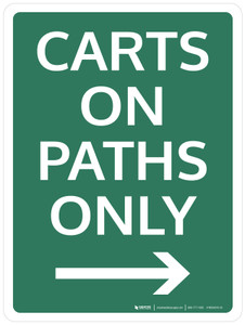 Carts on Path Only (with Right Arrow) Portrait - Wall Sign