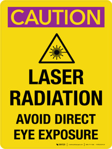 Caution: Laser Radiation Avoid Direct Eye Exposure Class 3R Laser Product Portrait - Wall Sign