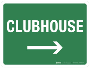 Club House (with Right Arrow) Landscape - Wall Sign
