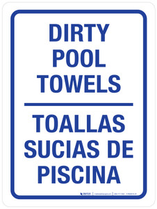 Dirty Pool Towels Bilingual Portrait - Wall Sign