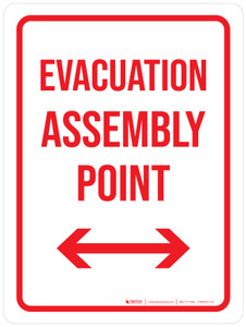 Evacuation Assembly Point with Arrows Portrait - Wall Sign