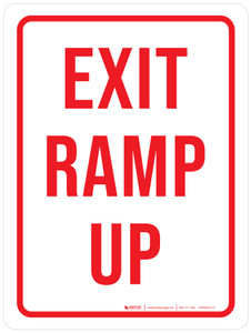 Exit Ramp Up Red Portrait - Wall Sign