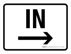 In with Right Arrow Landscape - Wall Sign