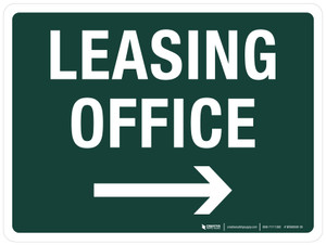 Leasing Office with Right Arrow Landscape - Wall Sign