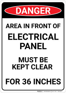 Danger: Keep Panel Clear - Wall Sign