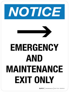 Notice: Emergency Or Problem While Waiting Use Phone Around Corner For ER Staff with Left Arrow Portrait - Wall Sign