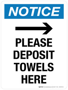 Notice: Please Exit Left Portrait - Wall Sign