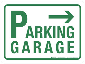 Parking Garage with Right Arrow Landscape - Wall Sign