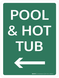 Pool & Hot Tub (with Right Arrow) Portrait - Wall Sign
