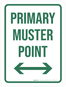 Primary Muster Point with Arrows Portrait - Wall Sign