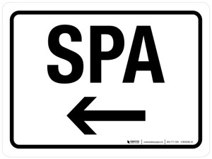 SPA with Left Arrow Landscape - Wall Sign