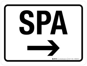 SPA with Right Arrow Landscape - Wall Sign