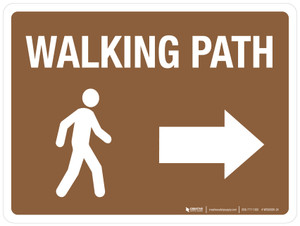 Walking Path (with Right Arrow) Brown Landscape - Wall Sign