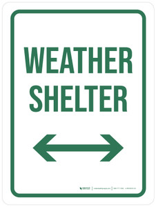 Weather Shelter with Arrows Portrait - Wall Sign