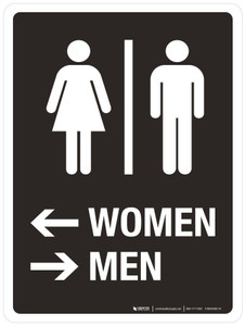 Women Left, Men Right Portrait - Wall Sign