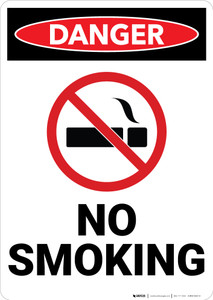 Danger: No Smoking Sign With Icon - Wall Sign