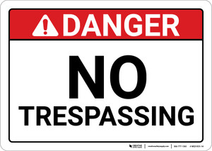 Danger: No Trespassing ANSI - Wall Sign