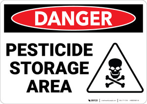 Danger: Pesticide Storage Area Sign With Icon - Wall Sign