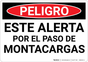 Danger: Spanish Look Out For Forklifts - Wall Sign