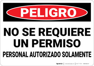 Danger: Spanish Non Permit Confined Space - Wall Sign